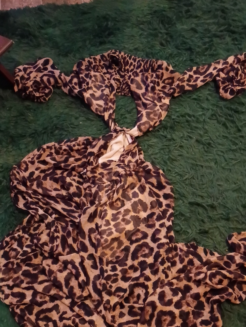 Leopard Print Maxi Dress - Brown/Black